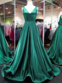 A-Line Long Green Prom Dresses Formal Evening Gowns 995011384 A-Line Long Green Prom Dresses Formal Evening Gowns 995011384