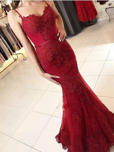 Mermaid Lace Long Prom Dresses Formal Evening Gowns 995011387