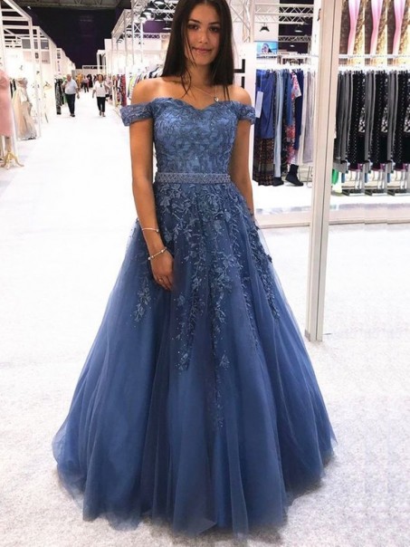 A-Line Beaded Off-the-Shoulder Long Prom Dresses Formal Evening Gowns 995011388 A-Line Beaded Off-the-Shoulder Long Prom Dresses Formal Evening Gowns 995011388