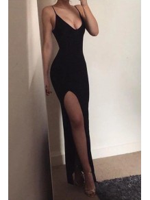 Sheath Simple Long Black Prom Dresses Formal Evening Gowns 995011390