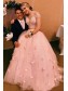 A-Line Lace Two Pieces Long Prom Dresses Formal Evening Gowns 995011391