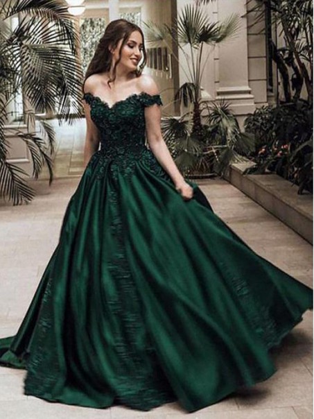 Ball Gown Off-the-Shoulder Long Prom Dresses Formal Evening Dresses 99501140