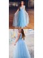 A-Line Sequins Tulle Long Prom Dresses Formal Evening Gowns 995011402