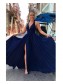 A-Line V-Neck Long Prom Dresses Formal Evening Gowns 995011406