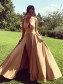 A-Line V-Neck Long Prom Dresses Formal Evening Gowns 995011406
