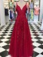 A-Line Lace Appliques V-Neck Long Prom Dresses Formal Evening Dresses 99501142 A-Line Lace Appliques V-Neck Long Prom Dresses Formal Evening Dresses 99501142