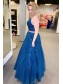 A-Line Lace Sequins Beaded Two Pieces Long Prom Dresses Formal Evening Gowns 995011420