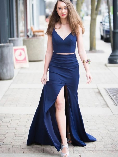 Elegant Two Pieces Long Prom Dresses Formal Evening Gowns 995011425