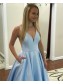 A-Line Long Pink V-Neck Prom Dresses Formal Evening Gowns 995011438