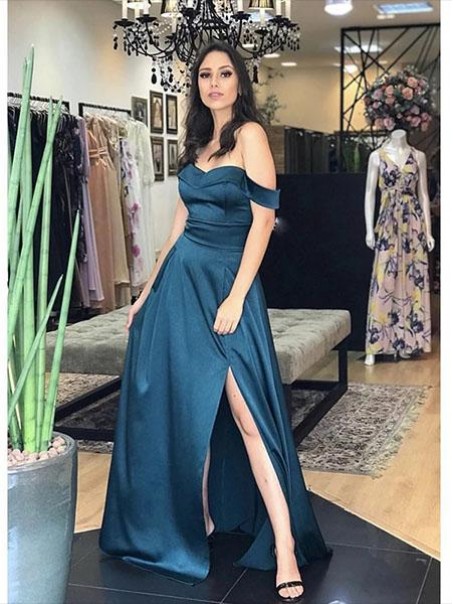 A-Line Off-the-Shoulder Long Prom Dresses Formal Evening Gowns 995011439