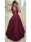 A-Line Beaded Lace Long Prom Dresses Formal Evening Gowns 995011442