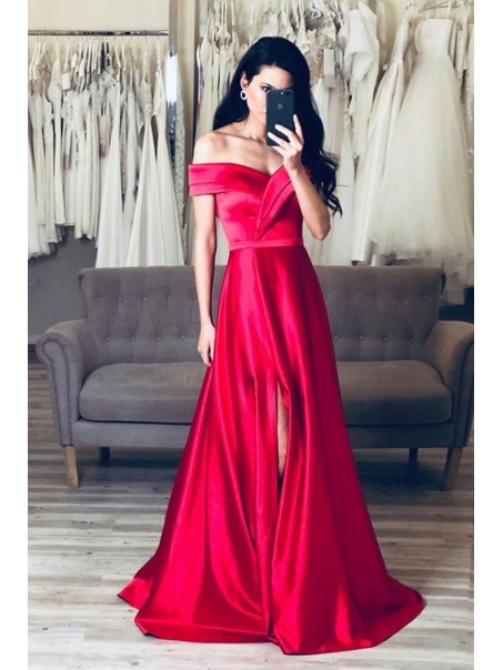 A-Line Off-the-Shoulder Long Prom Dresses Formal Evening Gowns 995011445