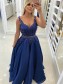 A-Line Beaded Lace Long Prom Dresses Formal Evening Gowns 995011450