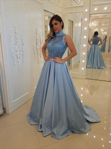 A-Line Beaded Lace Long Prom Dresses Formal Evening Gowns 995011452 A-Line Beaded Lace Long Prom Dresses Formal Evening Gowns 995011452