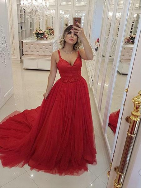 A-Line Long Red Long Prom Dresses Formal Evening Gowns 995011453