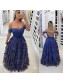 A-Line Lace Off-the-Shoulder Long Prom Dresses Formal Evening Gowns 995011457