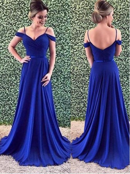 A-Line Off-the-Shoulder Long Prom Dresses Formal Evening Gowns 995011463