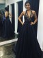 A-Line Halter Lace Long Prom Dresses Formal Evening Gowns 995011465