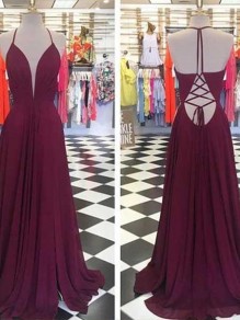 A-Line Chiffon Long Prom Dresses Formal Evening Gowns 995011466