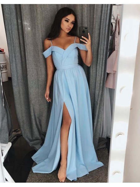 A-Line Off-the-Shoulder Long Prom Dresses Formal Evening Gowns 995011467