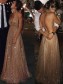 Sexy Sparkly V-Neck Long Prom Dresses Formal Evening Dresses 99501147