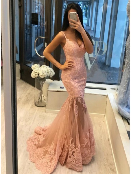 Mermaid Lace Long Prom Dresses Formal Evening Gowns 995011488