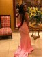 Mermaid Lace Long Sleeves Pink Prom Dresses Formal Evening Gowns 995011491