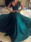 A-Line Long Prom Dresses with Lace Appliques and Beads Formal Evening Dresses 99501150