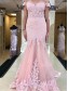 Mermaid Lace Off-the-Shoulder Long Prom Dresses Formal Evening Gowns 995011507