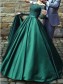 A-Line Long Sleeves Lace Satin Long Prom Dresses Formal Evening Gowns 995011512