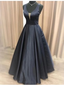 A-Line Long Black V-Neck Prom Dresses Formal Evening Gowns 995011528 A-Line Long Black V-Neck Prom Dresses Formal Evening Gowns 995011528