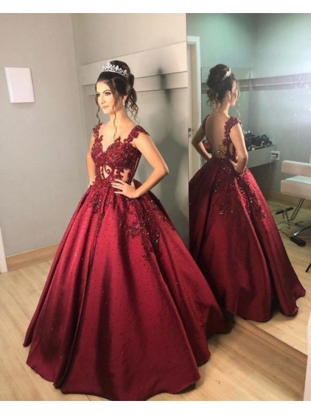Ball Gown Beaded Lace Long Prom Dresses Formal Evening Gowns 995011534