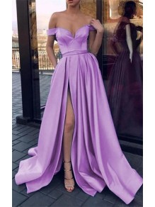 A-Line Off-the-Shoulder Long Prom Dresses Formal Evening Gowns 995011537
