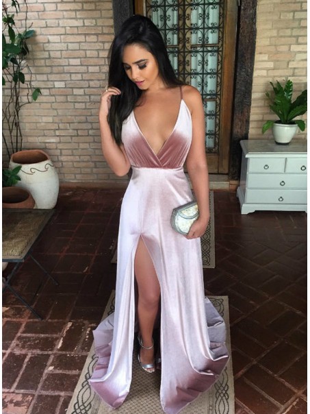 A-Line Deep V-Neck Long Prom Dresses Formal Evening Gowns 995011557 A-Line Deep V-Neck Long Prom Dresses Formal Evening Gowns 995011557