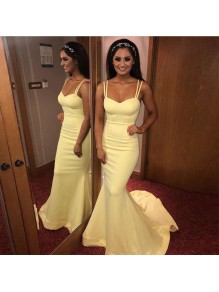 Long Yellow Mermaid Prom Dresses Formal Evening Gowns 995011559