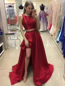 A-Line Two Pieces Long Prom Dresses Formal Evening Gowns 995011565 A-Line Two Pieces Long Prom Dresses Formal Evening Gowns 995011565