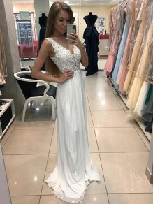 A-Line Lace Appliques Long Prom Dresses Formal Evening Gowns 995011567 A-Line Lace Appliques Long Prom Dresses Formal Evening Gowns 995011567