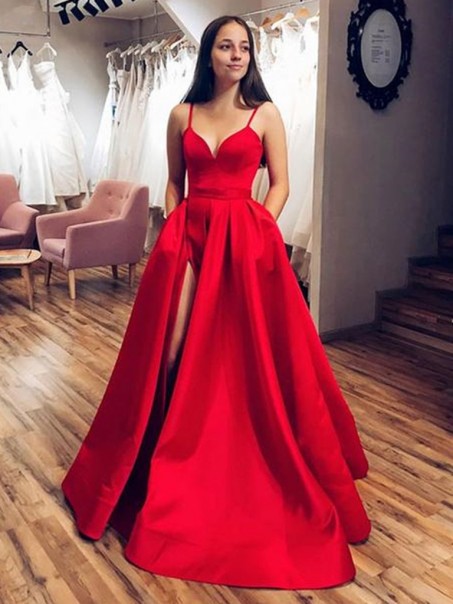 A-Line Long Red Satin Prom Dresses Formal Evening Gowns 995011576 A-Line Long Red Satin Prom Dresses Formal Evening Gowns 995011576