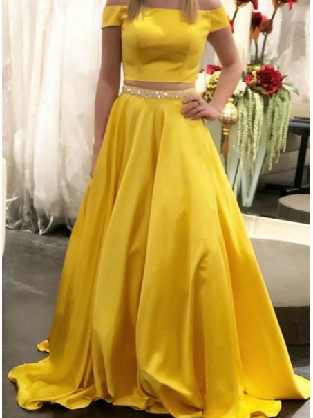 A-Line Beaded Long Two Pieces Prom Dresses Formal Evening Gowns 995011583 A-Line Beaded Long Two Pieces Prom Dresses Formal Evening Gowns 995011583