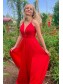A-Line Long Red Chiffon Prom Dresses Formal Evening Gowns 995011594