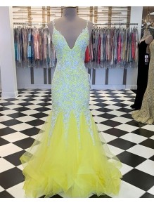 Mermaid Beaded Lace Long Prom Dresses Formal Evening Gowns 995011599