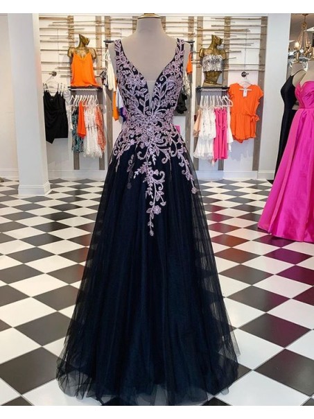 A-Line Beaded Lace Long Prom Dresses Formal Evening Gowns 995011607 A-Line Beaded Lace Long Prom Dresses Formal Evening Gowns 995011607