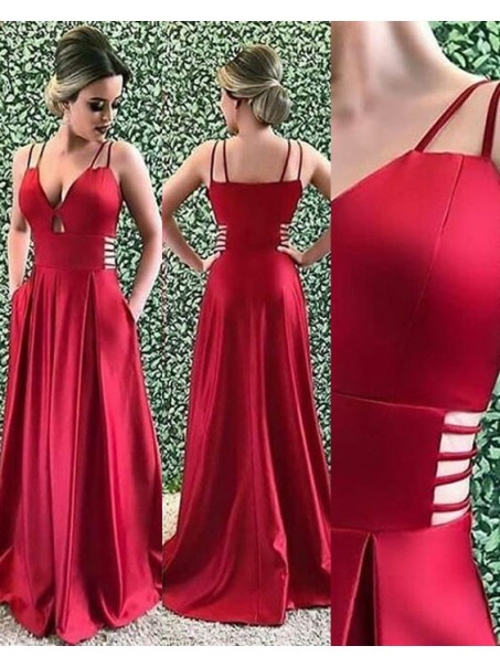 Long Satin A-Line Prom Dresses Formal Evening Gowns 995011610