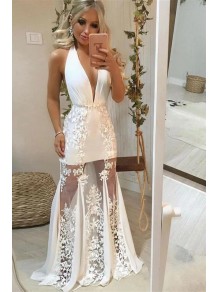 Long Lace V-Neck Prom Dresses Formal Evening Gowns 995011613 Long Lace V-Neck Prom Dresses Formal Evening Gowns 995011613