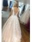A-Line Beaded Lace Long Prom Dresses Formal Evening Gowns 995011636