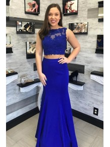 Mermaid Lace Two Pieces Long Prom Dresses Formal Evening Gowns 995011642 Mermaid Lace Two Pieces Long Prom Dresses Formal Evening Gowns 995011642