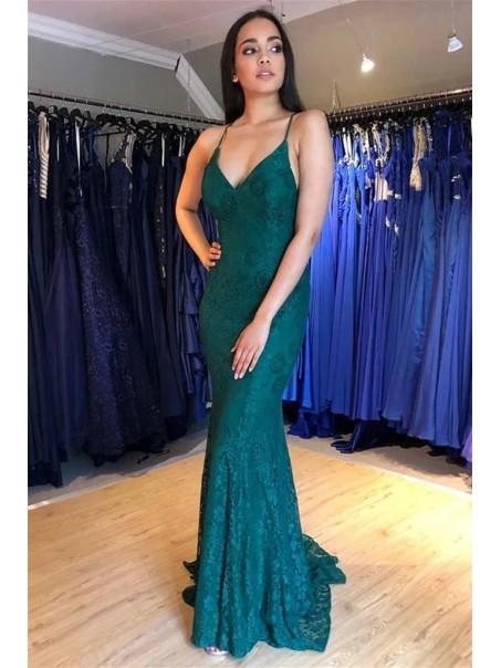 Mermaid Lace Long Prom Dresses Formal Evening Gowns 995011643