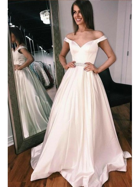 A-Line Beaded Off-the-Shoulder Long Prom Dresses Formal Evening Gowns 995011647 A-Line Beaded Off-the-Shoulder Long Prom Dresses Formal Evening Gowns 995011647