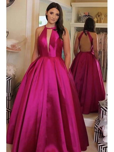 Ball Gown Satin Long Prom Dresses Formal Evening Gowns 995011648
