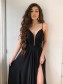 A-Line Long Black Chiffon Prom Dresses Formal Evening Gowns 995011658